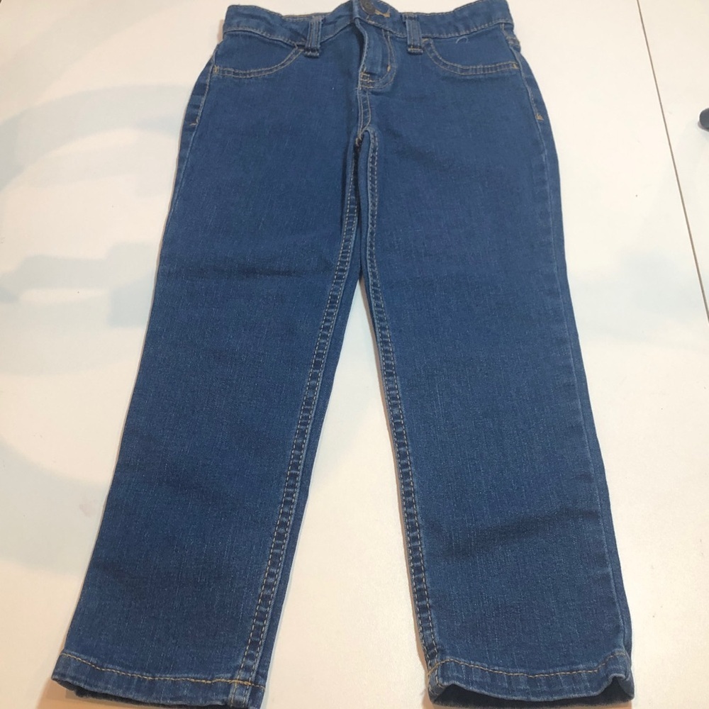 Cat & Jack Super stretch Classic Blue Wash Denim Jeans Little Girl size 5 NWOT